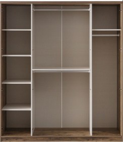 Resim Gardırop, Megan 4 Kapaklı Dolap Ahşap 