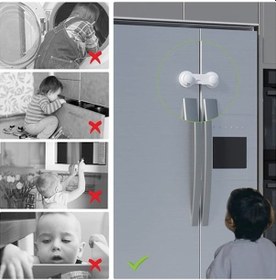 Resim Bebek Çocuk Güvenliği Çekmece Ve Dolap İçin Kendiliğinde Yapışkanlı Vidasız Kapak Kilidi 4801 
