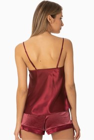 Resim Pierre Cardin Kadife Saten Kadın Şort & Kombi Takım - 440 Bordo 