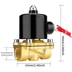 Resim Xuweiwei Tek Parça 1/2in Pirinç Solenoid Vana Su Hava Kontrol Endüstriyel 