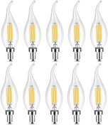 Resim Edison 10 Adet Dekoratif Kıvrık Buji Beyaz Işık İnce Duy Ampül - E14 Duy Beyaz Işık Kıvrık Uçlu Ampül 