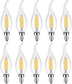 Resim Edison 10 Adet Dekoratif Kıvrık Buji Beyaz Işık İnce Duy Ampül - E14 Duy Beyaz Işık Kıvrık Uçlu Ampül 