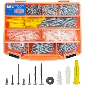 Resim Hobi-1 891 Parça 12 Çeşit, Pul, Vida ve Dübel Seti, Organizer Takım Çantalı 