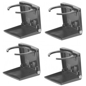 Resim 4 Adet Siyah Katlanır Bardaklık - Bardak Içecek Tutacağı - Tekne 