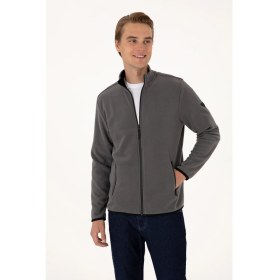 Resim U.S. Polo Assn. Erkek Regular Fit Gri Polar Örme Hırka 50313779-VR024 