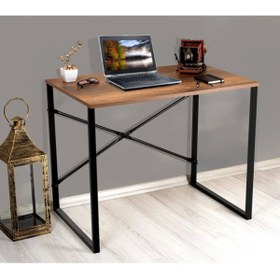 Resim OZBAYHOME 60x90 Cm Ceviz Çalışma Masası Laptop Bilgisayar Masası Ofis Ders Yemek Cocuk Masası 