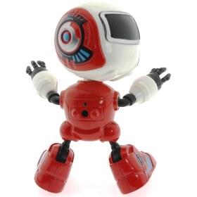 Resim Dekoratif Sesli Işıklı Mini Sevimli Kırmızı Robot 