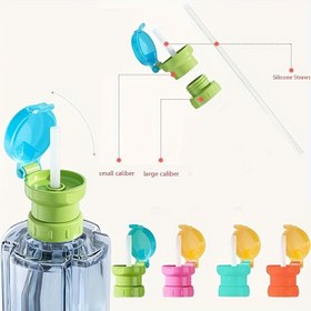 Resim Dahili Bardaklı Taşınabilir Dökülmeye Karşı Koruyucu Su Şişeleri için Fırlanda Pipetli Kapak, Onthego İçecek,Seyahat İçecek Kapları,Hafif Aksesuar,Döner Tasarım,Gıda Güvenliği Malzemesi,Yeniden Kullanılabilir Kapak,Pipet Dahil,Açık Hava Tutkunları,Öğrenciler 