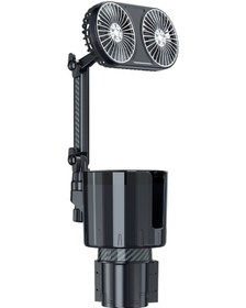 Resim Xiyyadms 12v/24v Usb Araç Soğutma Fanı - 360 Dönebilir, 3 Hızlı, Renkli Led Aydınlatmalı, Çift Başlı Suv, Kamyon İçin 