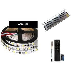Resim WS2811 Uzaktan Kumandalı Set Beyaz Akan Pixel Şerit Led 12 V 5M 