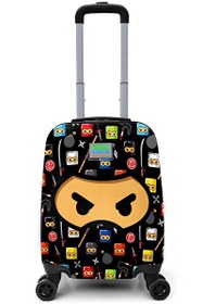 Resim Elatae Policarbon Kırılmaz Siyah Ninja Desenli Çocuk Valizi 