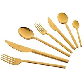 Resim Jumbo 8100 Titanyum Gold 84 Parça 12 Kişilik Çatal Kaşık Bıçak Se 