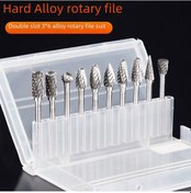 Resim Suofeng Tungsten Carbide Tester Uçları Seti 3 6mm 10 Adet Çift İzi Metal Taşlama, Oymacılık Ve Delme Aracı Şeffaf Kutuda 