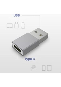 Resim Ally MH-301 Usb To Type-C Dişi Çevirici Dönüştürücü Adaptör-Gri 