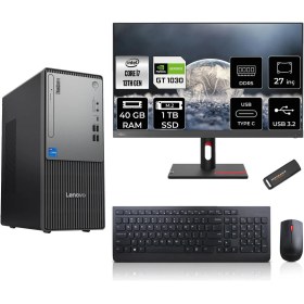 Resim Lenovo Thinkcentre Neo 50T Gen 5 Intel Core I7 13700 40GB 1tb SSD GT1030/4GB 27" Fhd Monitör Freedos Masaüstü Bilgisayar & Per4 USB Bellek 12UB000LTRMNT1323 