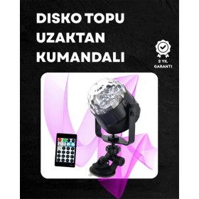 Resim Kompakt Tasarımlı, Döner Renkli LED Disko Topu - Ev ve Profesyonel Kullanım 