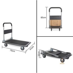 Resim Duffmart PR2190 Pro Katlanır Platform 4 Tekerlekli Paket Taşıma Arabası 150 Kg 