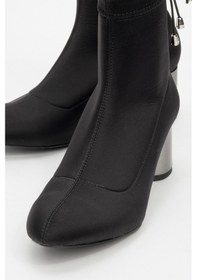 Resim Luvishoes Luvi Shoes Landes Siyah Scuba Kadın Kalın Topuklu Bot Siyah 
