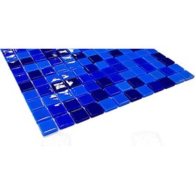 Resim MozaiKristaL Havuz ve tüm yüzeyler için 25x25mm. Mavi Mix. 31,5x31,5cm. Fileli Cam Mozaik. 
