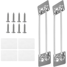 Resim Xindoker Kampçıklık/çekici Banyo Köşesi Depolama Çubuğu - Ayarlanabilir Paslanmaz Çelik - Gümüş - 2 Adet 