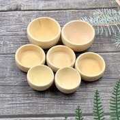 Resim 5/6/10 adet DIY El Sanatları Süslemeleri Boncuklar Ahşap Mini Yuvarlak Kase 58mm/50mm/40mm Büyük Küçük Bitirilmemiş Ahşap Kase Dekoratif Kase El Boyama Desenleri ile Boyanabilir 
