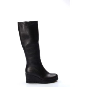 Resim Fast Step Hakiki Deri Kürklü Kadın Dolgu Topuk Çizme 064KZA1006 