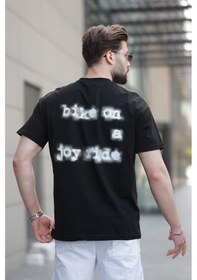 Resim Madmext Siyah Baskılı Basic Erkek Tişört E7150 Siyah 