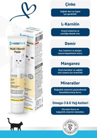 Resim OneVet Multi Vitamin Macun Bağışıklık Güçlendirici Kedi Malt Paste - 50 Gr 
