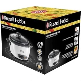 Resim Hobbs Orta Boy Pirinç Pişirici, Paslanmaz Çelik/beyaz, Yapışmaz Kaplama, Bulaşık Makinesinde Yıkanabilir, 300 Watt) 27030-56, Bir Seferde 6 Porsiyon (Porsiyon Başına 200 Grama Kadar) 