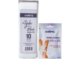 Resim Mora Ağda Bezi 50 Adet x 20 cm + Pedikür Çorabı 