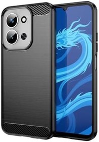 Resim Microcase Xiaomi 17 ile Uyumlu Brushed Carbon Fiber Silikon Kılıf - Siyah AL3332 