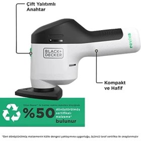 Resim Teknocan Marketing REVDS12A10-QW 12V Şarjlı Zımpara Makinesi ve 10 Adet Zımpara Kağıdı 