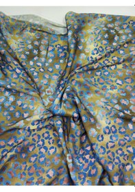 Resim Leopar Desenli Saten Viskon Kumaş 