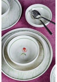 Resim Ebrusu 18 Parça 6 Kişilik Porselen Yemek Takımı Çok Renkli 