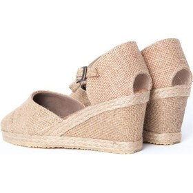 Resim Star Tombis Gerçek Elişi Hasırlı Keten Espadril Dolgu Topuk Handmade Hasır 