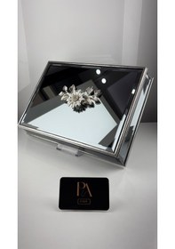 Resim Aynalı Kutu Gondol Şekerlik Sunumluk Söz Nişan Kız İsteme Çikolatalık Dekoratif Obje Biblo Süs Eşya 43 Gümüş 