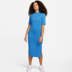 Resim Nike Sportswear Chill Knit Sportswear Kadın Mavi Elbise 