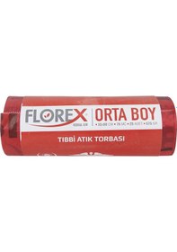 Resim Florex Tıbbi Atık Poşeti Orta Boy 3 Adet Kırmızı 55 x 60 CM 