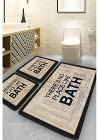 Resim No Place Bej 3'lü Set Banyo Paspası Djt Renkli 