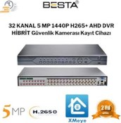 Resim 32 KANAL 5 MP 1440P H265+ AHD DVR Güvenlik Kamerası Kayıt Cihazı 