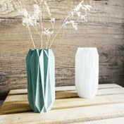 Resim Pillar Origami Vase Silikon Kalıp - Rombo Facet Tasarımı, Epoksi Reçine Beton Vazo Kalıbı, Yaratıcı Çizgili Depolama Şişesi Kalem Tutucu Vazo Bitki Kalıbı, DIY Reçine Alçı Çimento Dekorasyon 