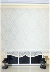 Resim Çift Mekanizmalı Ekru Tül Perde Ve Ekru Stor Perde Stb45240-v108 