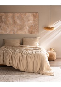 Resim Madame Coco Marla Müslin Tek Kişilik %100 Pamuk Lastikli Nevresim Takımı - Bej 8684427213230 Ekru 