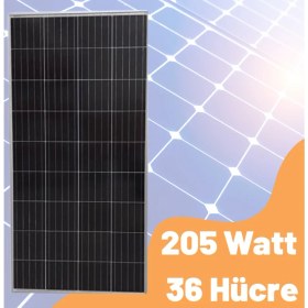 Resim Suneco Güneş Paneli 205W Watt Monokristal A Sınıf 