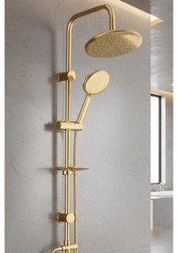 Resim Glayor Tepe Duş Yuvarlak, Robot Tepe Duş Seti, Duş Başlığı Takımı 42935 Gold Krom 