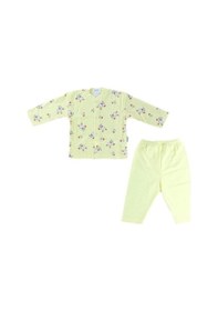 Resim Sebi Bebe Bebek Pamuklu Önden Çıtçıtlı Tavşanlı Pijama Takım-14797 Sari 