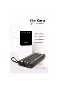 Resim Linkage Lkp-24 10000mah 2xusb, Dahili Micro,type-c Lightning Kablo Lcd Güç Götergeli Powerbank 