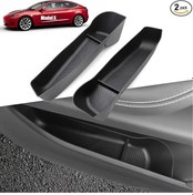 Resim Honeybeeshop Tesla Model X Kapı Saklama Kutusu 2li Set Tpe Siyah Hafif Kir Tutmaz Kolay Temizlenir 
