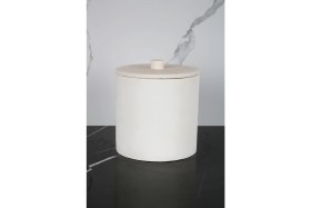 Resim Mermer Desenli Beton Çöp Kovası 18 Cm, 4 Litre, Banyo, Mutfak, Tuvalet 