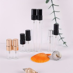 Resim 30'lu Paket Elektro Kaplama Alüminyum Sprey Şişeleri - Altın, Gül ve Siyahtan Renkli İçe Doldurulabilir Cam Atomizerler 